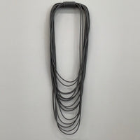 Necklace - Layers in Black,Cobalt, Fire and Smoke