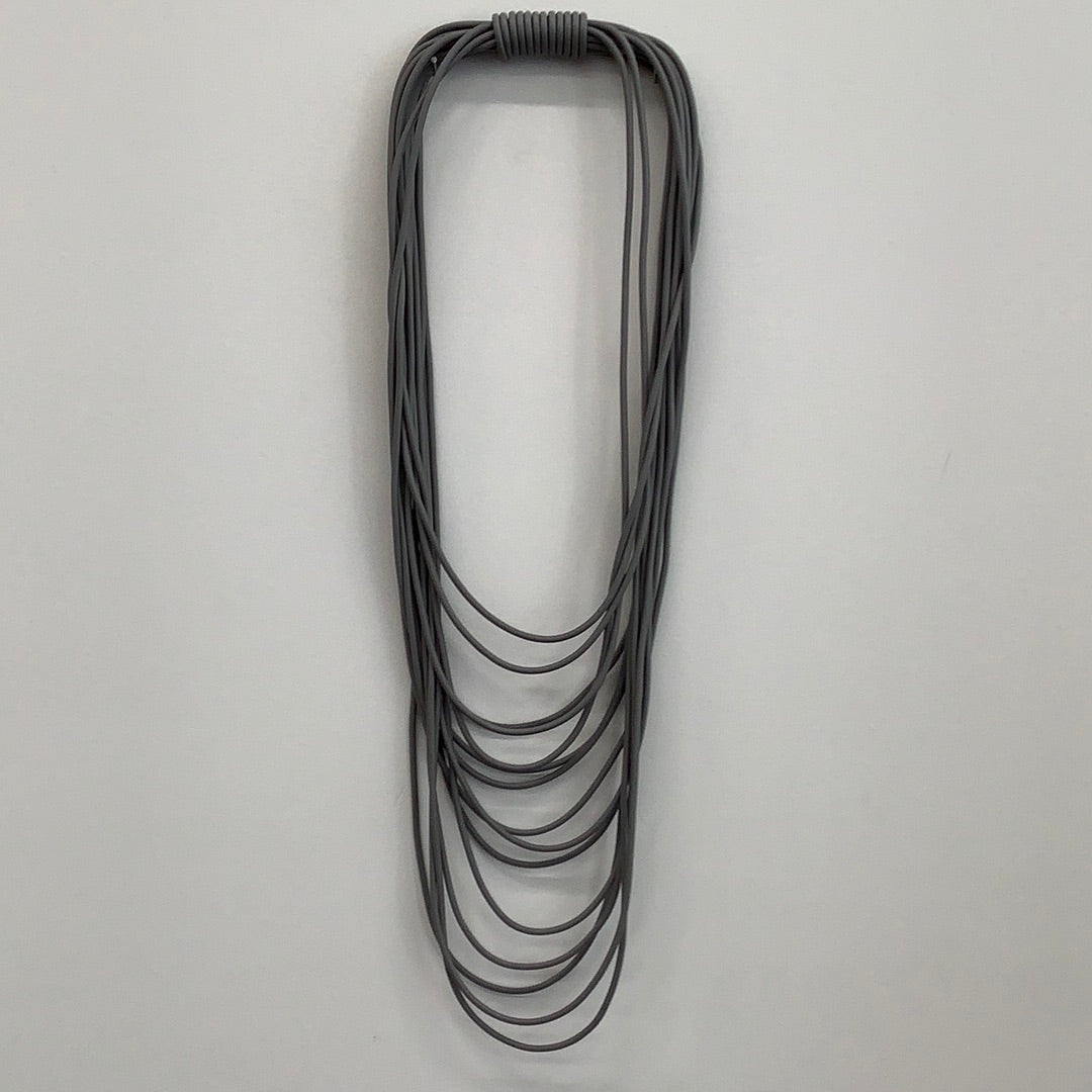 Necklace - Layers in Black,Cobalt, Fire and Smoke