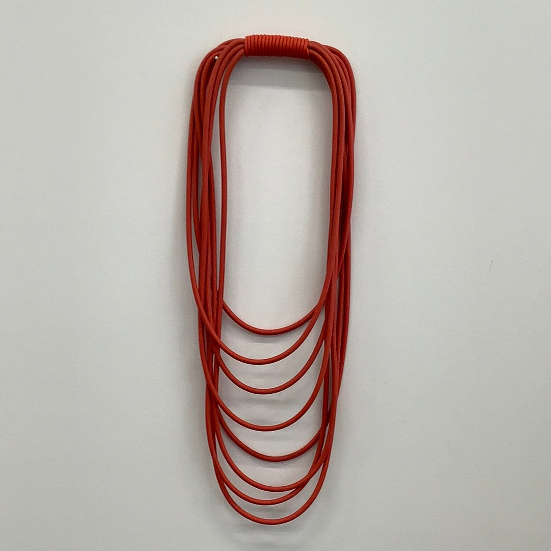 Necklace - Layers in Black,Cobalt, Fire and Smoke