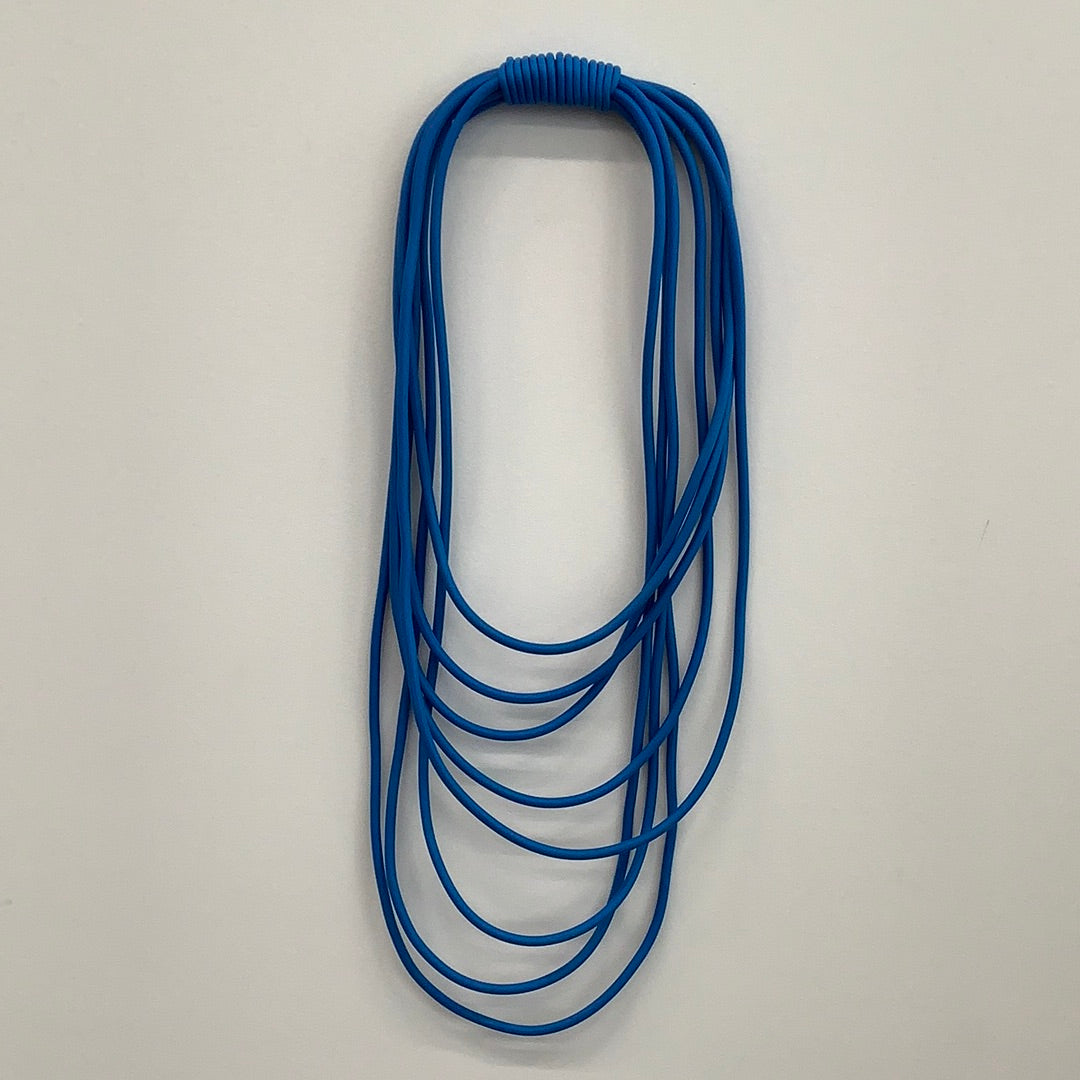 Necklace - Layers in Black,Cobalt, Fire and Smoke