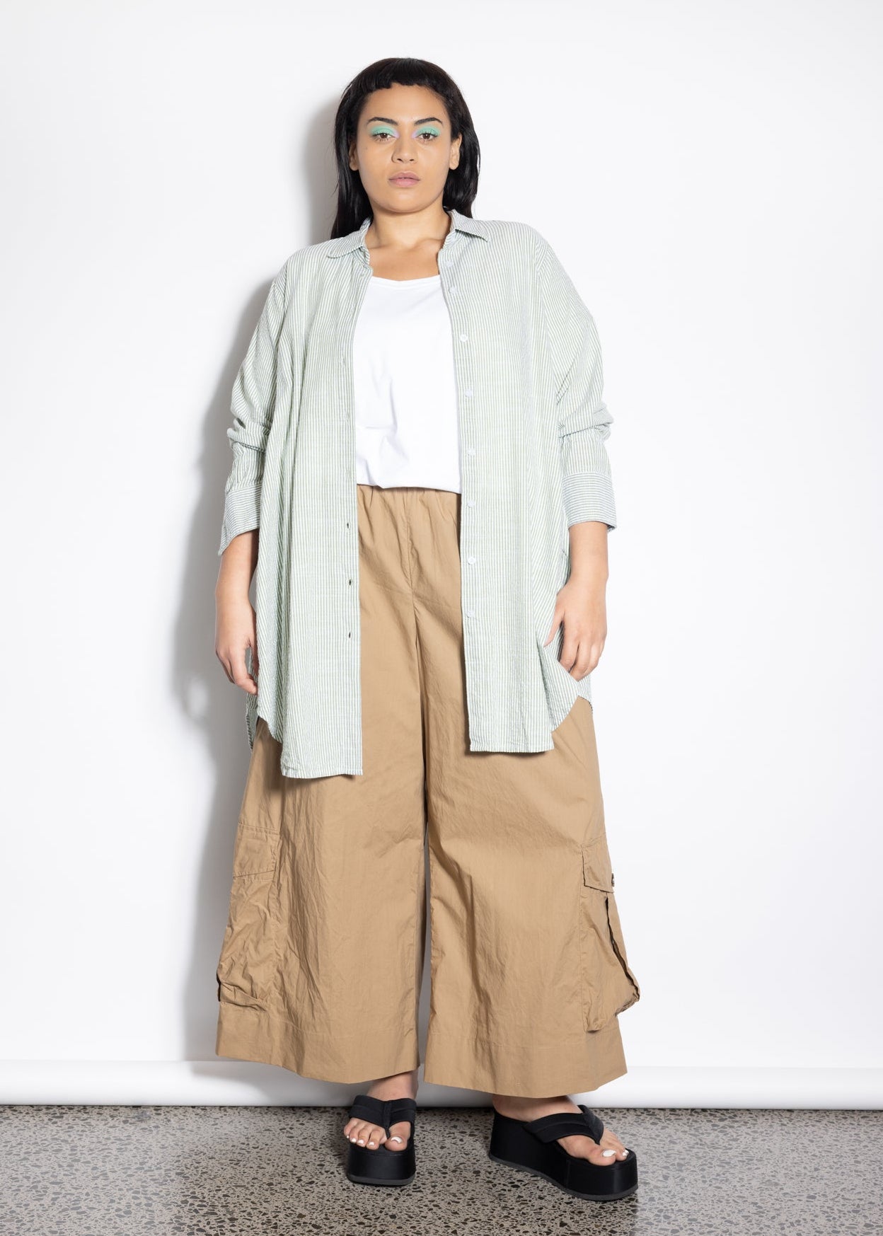 Indigo Shirt - Olive Stripe