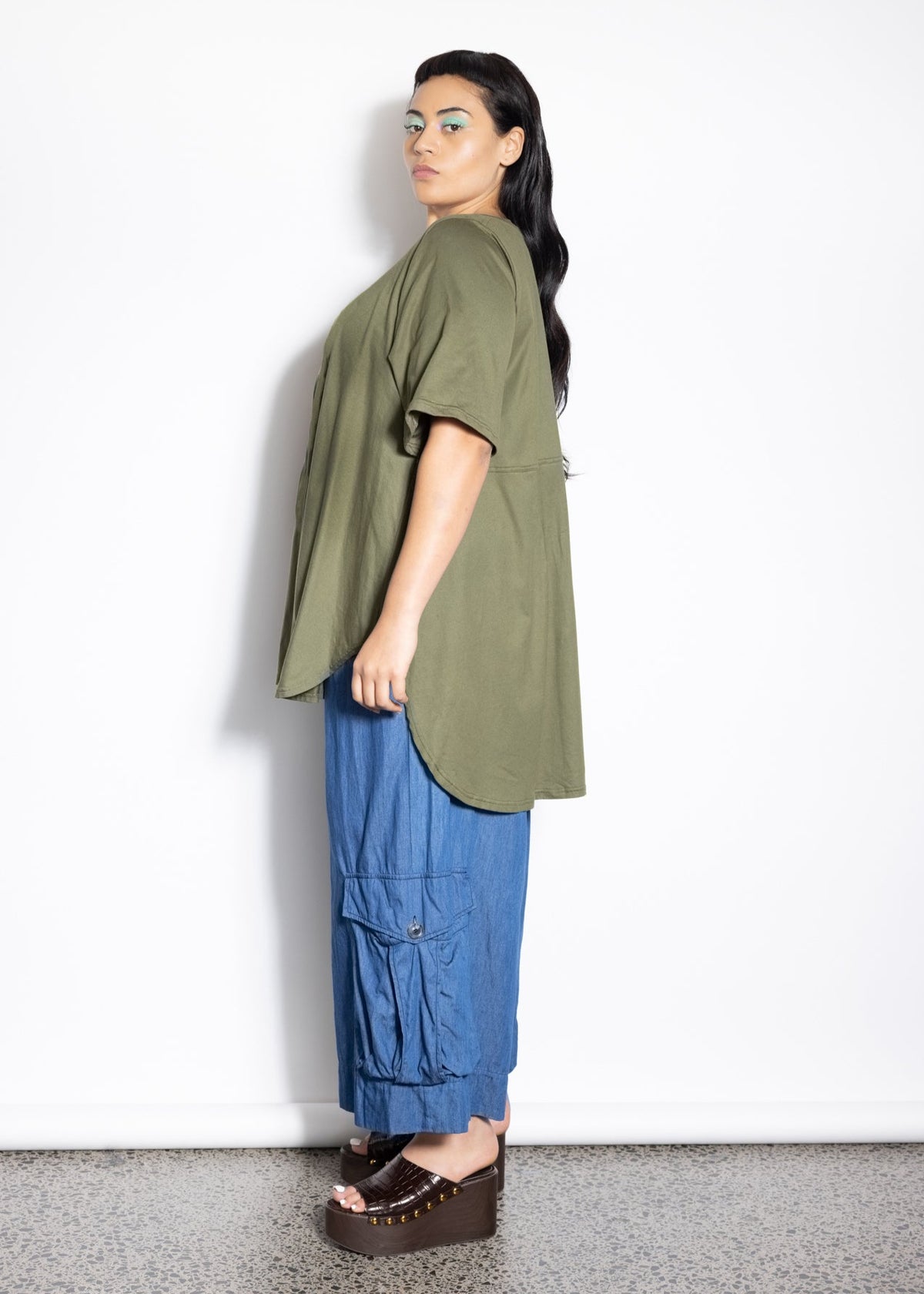 501 Tee - Khaki Retro Print