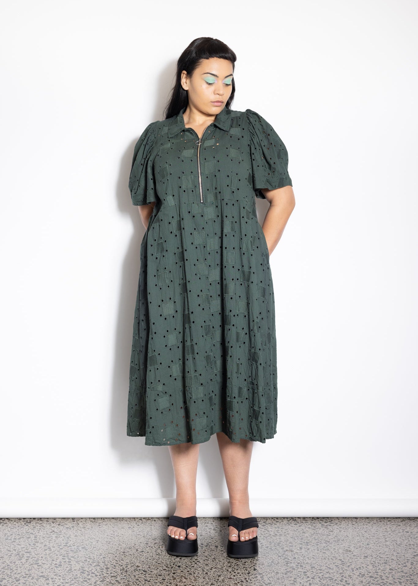 Last Ones Sizes XL & 3XL - Zippy Dress - Forest