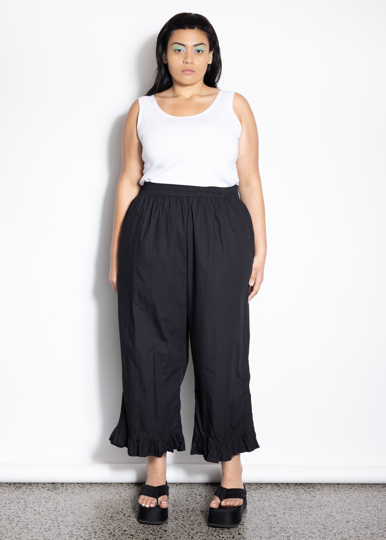 Restock - Frill Pant - Black