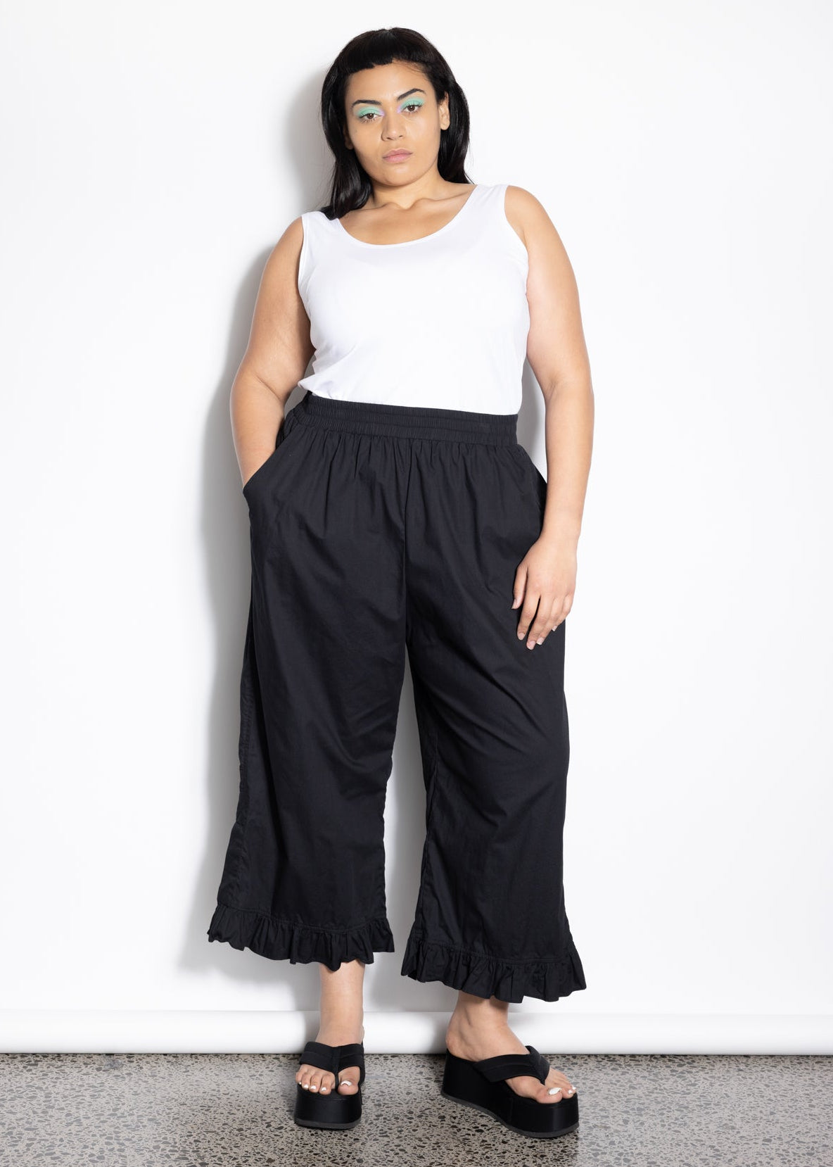 Restock - Frill Pant - Black