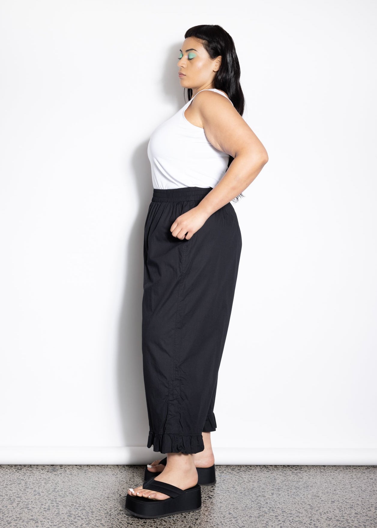 Restock - Frill Pant - Black