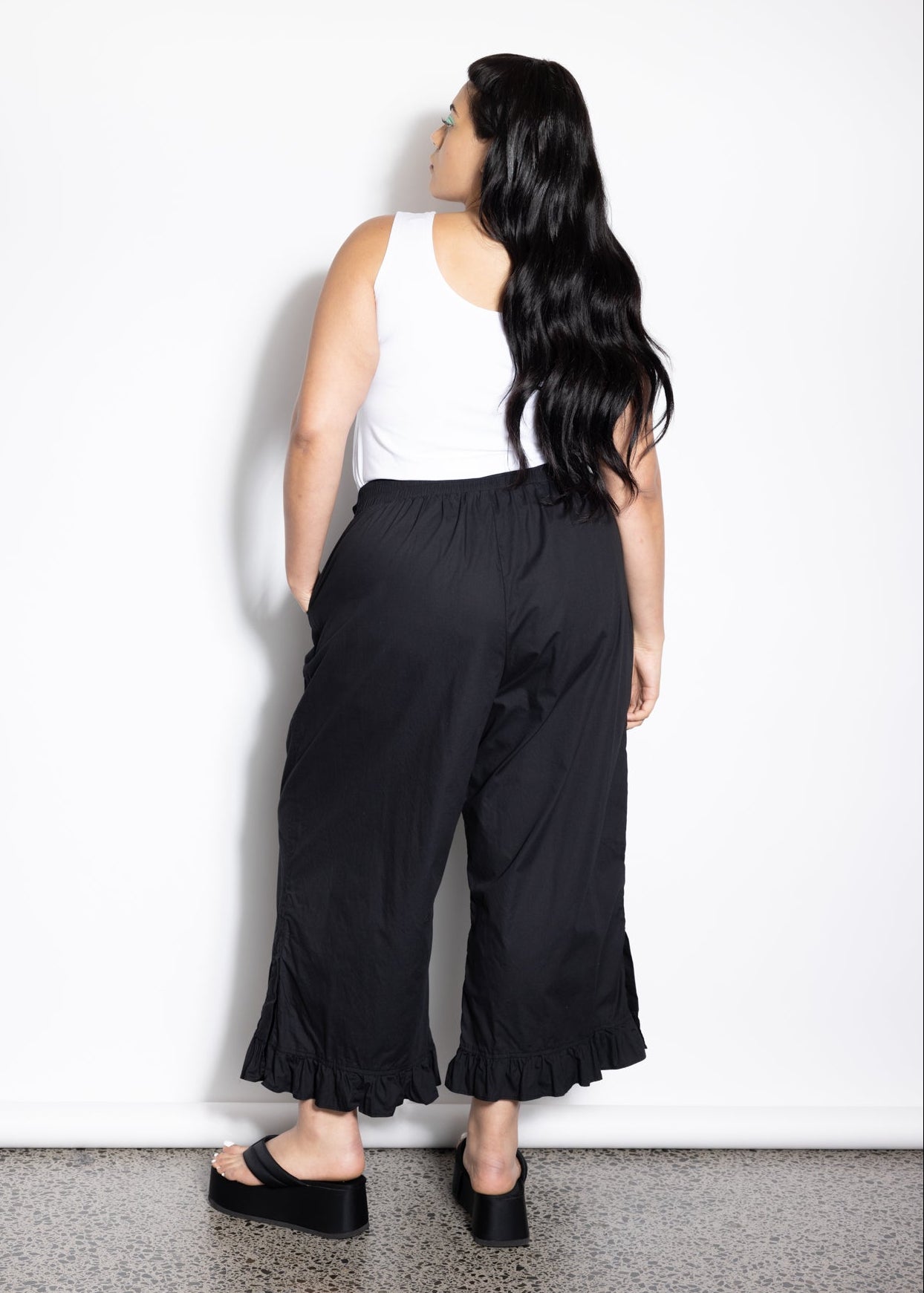 Restock - Frill Pant - Black