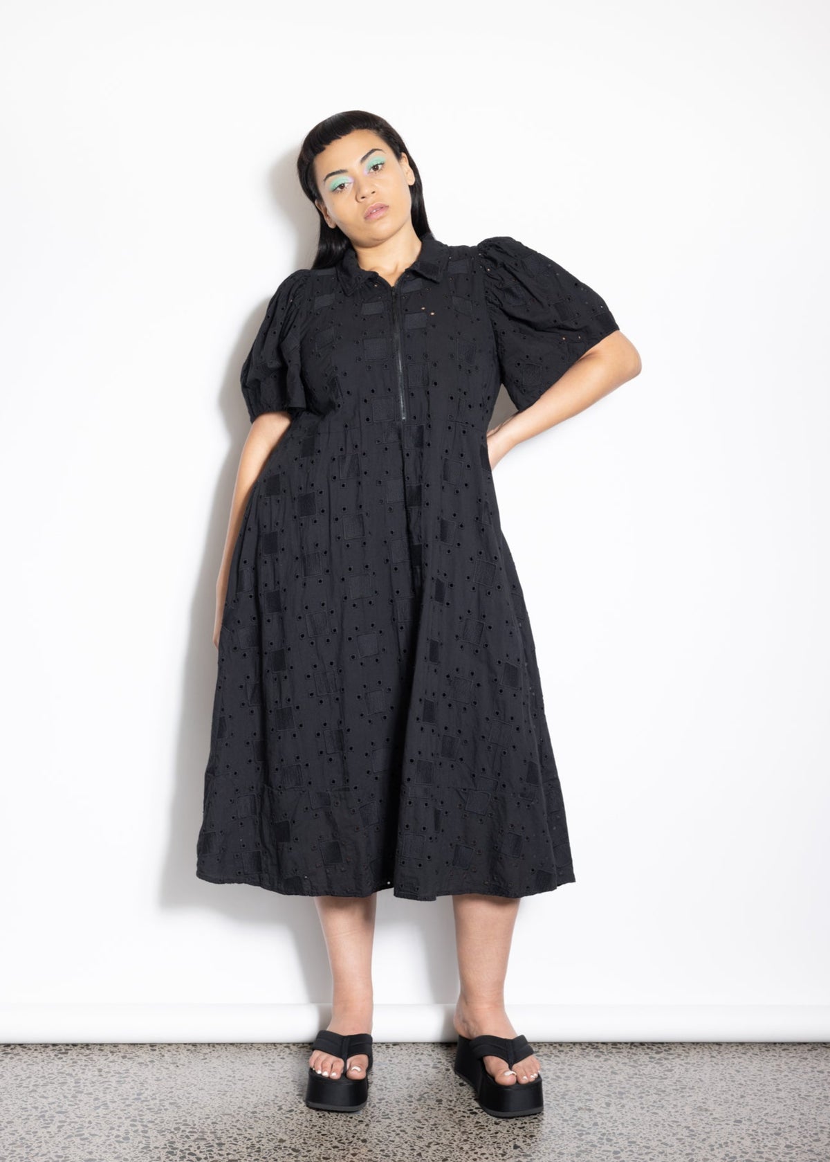 Last One Size 3XL - Zippy Dress - Black Circles