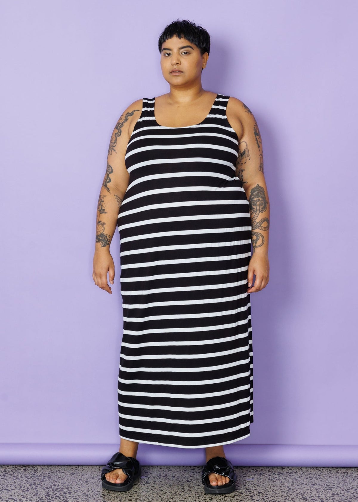 A-Line Maxi Slip - Wide Stripe