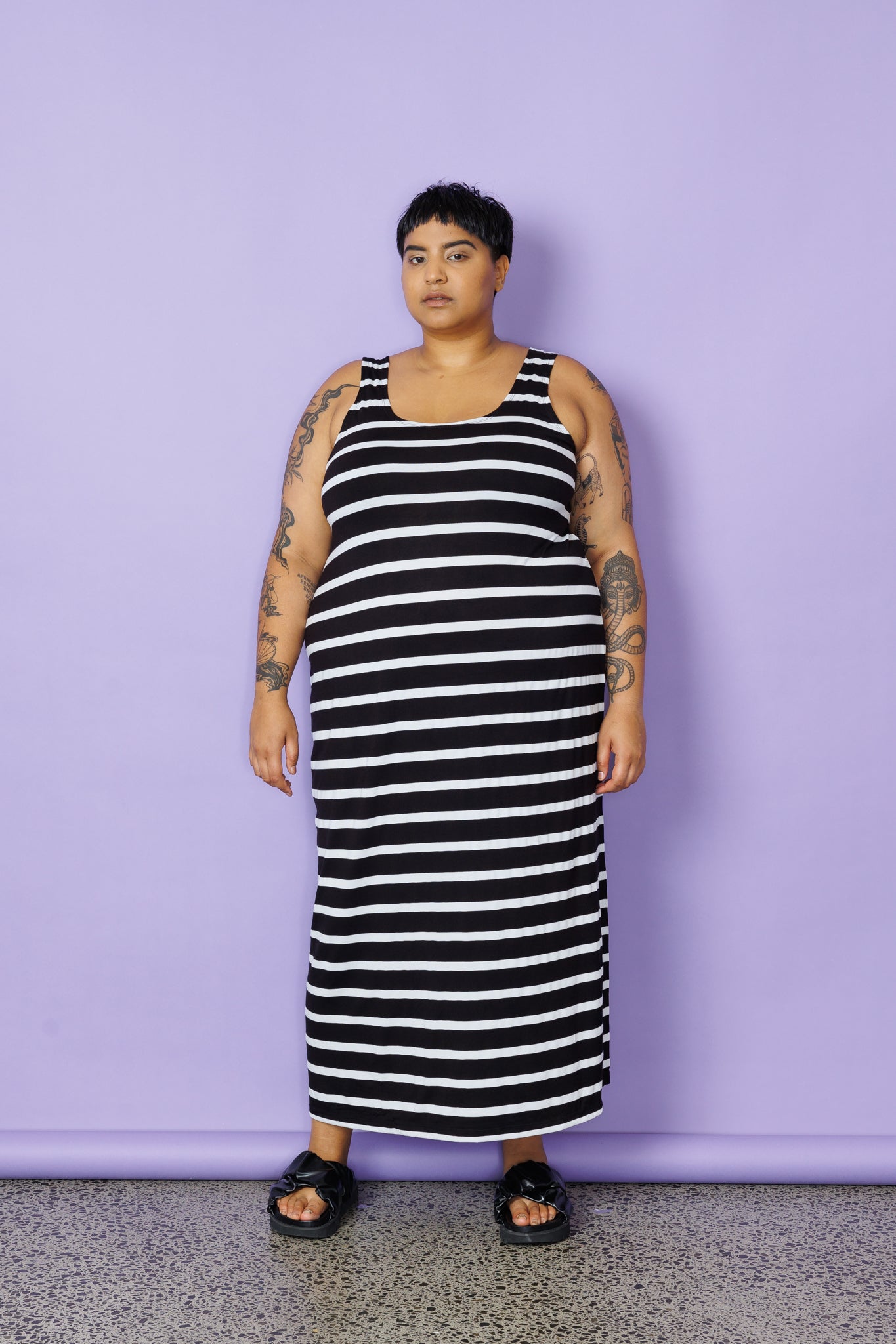 A-Line Maxi Slip - Wide Stripe