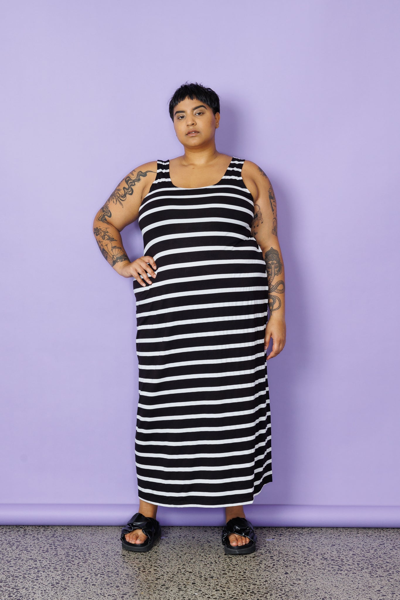 A-Line Maxi Slip - Wide Stripe