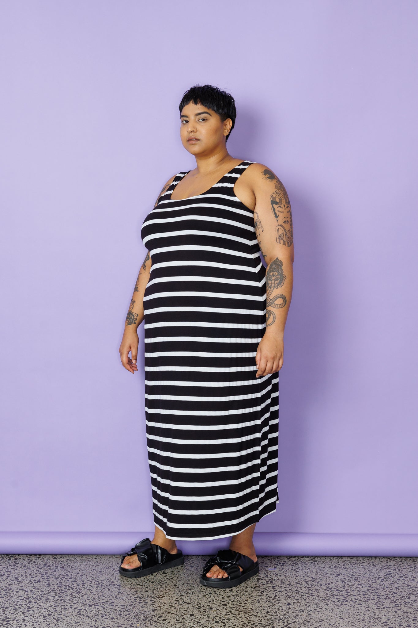 A-Line Maxi Slip - Wide Stripe