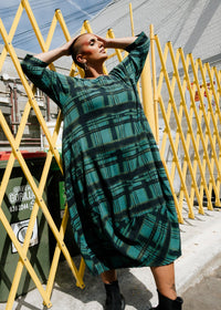 Elsey Dress - Liquorice Check
