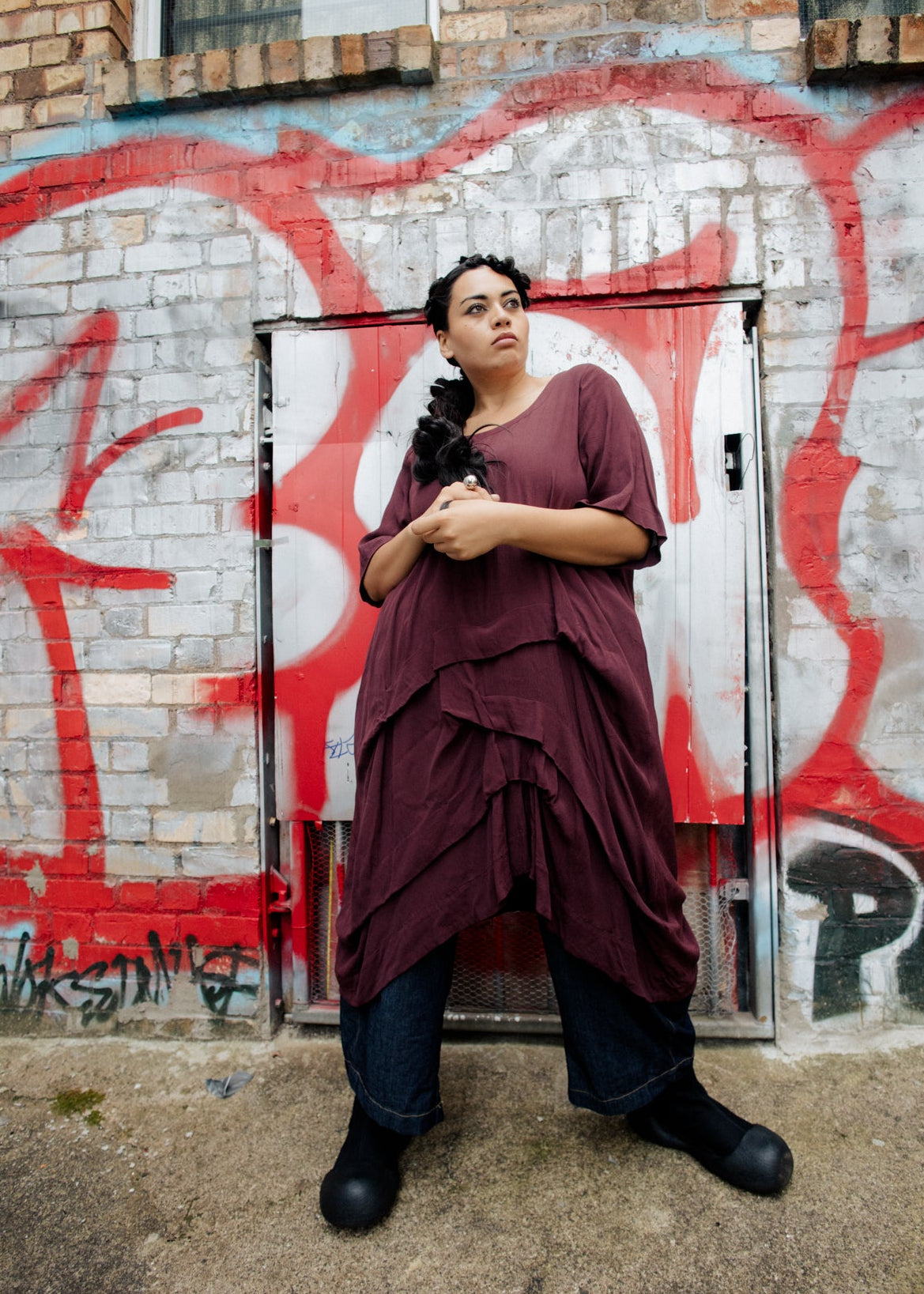 Accordion Tunic - Raisin