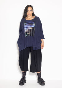 Vita Tee - Navy Glitch Print