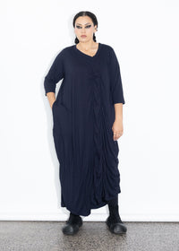 Marley Dress - Navy Merino