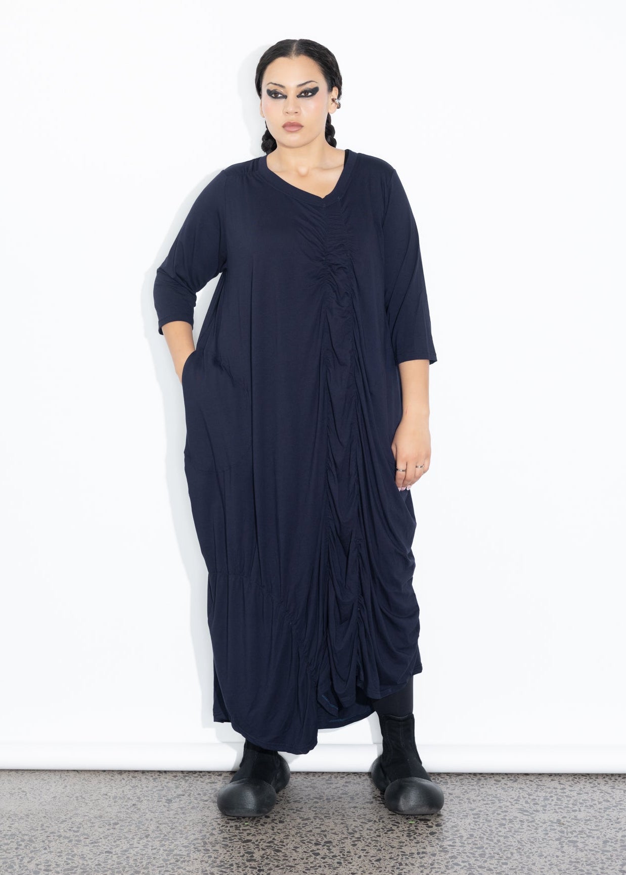 Marley Dress - Navy Merino