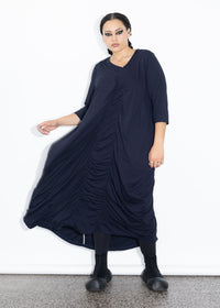 Marley Dress - Navy Merino