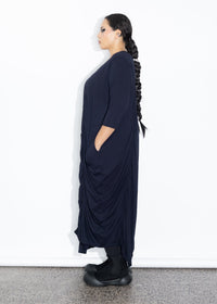 Marley Dress - Navy Merino