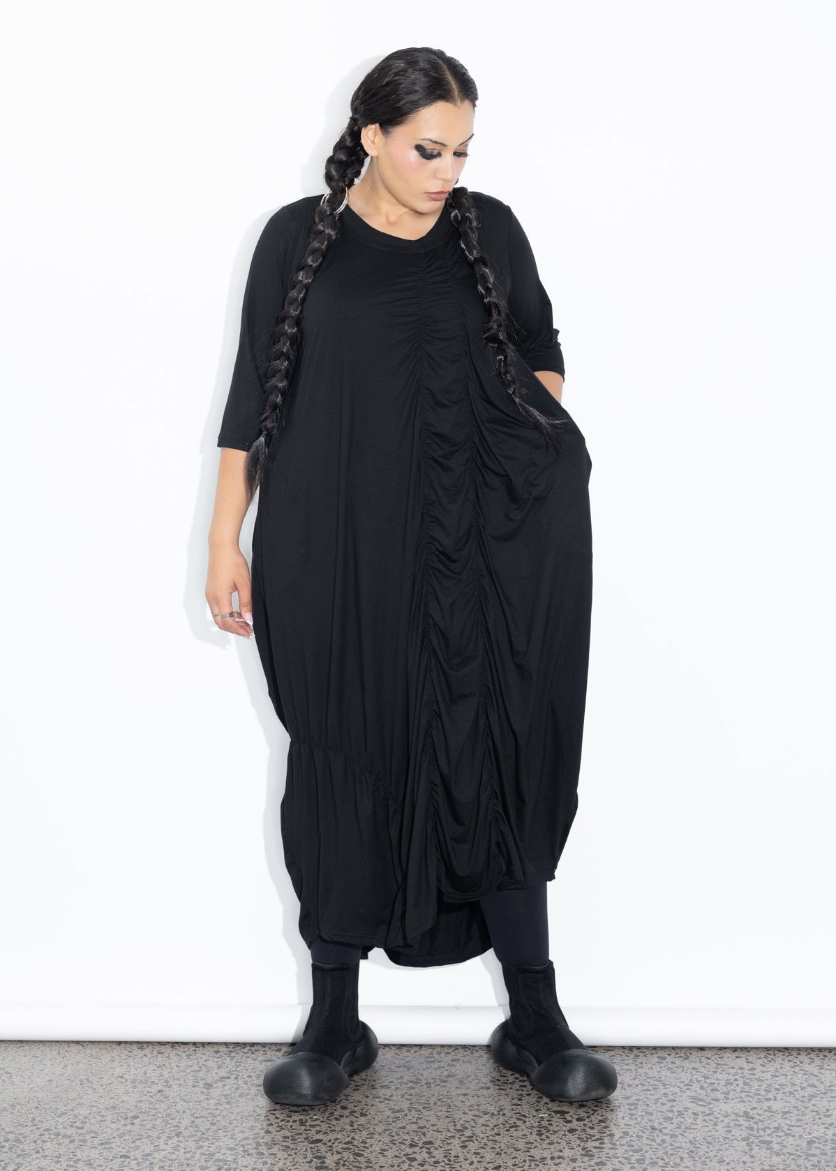 Marley Dress - Black Merino
