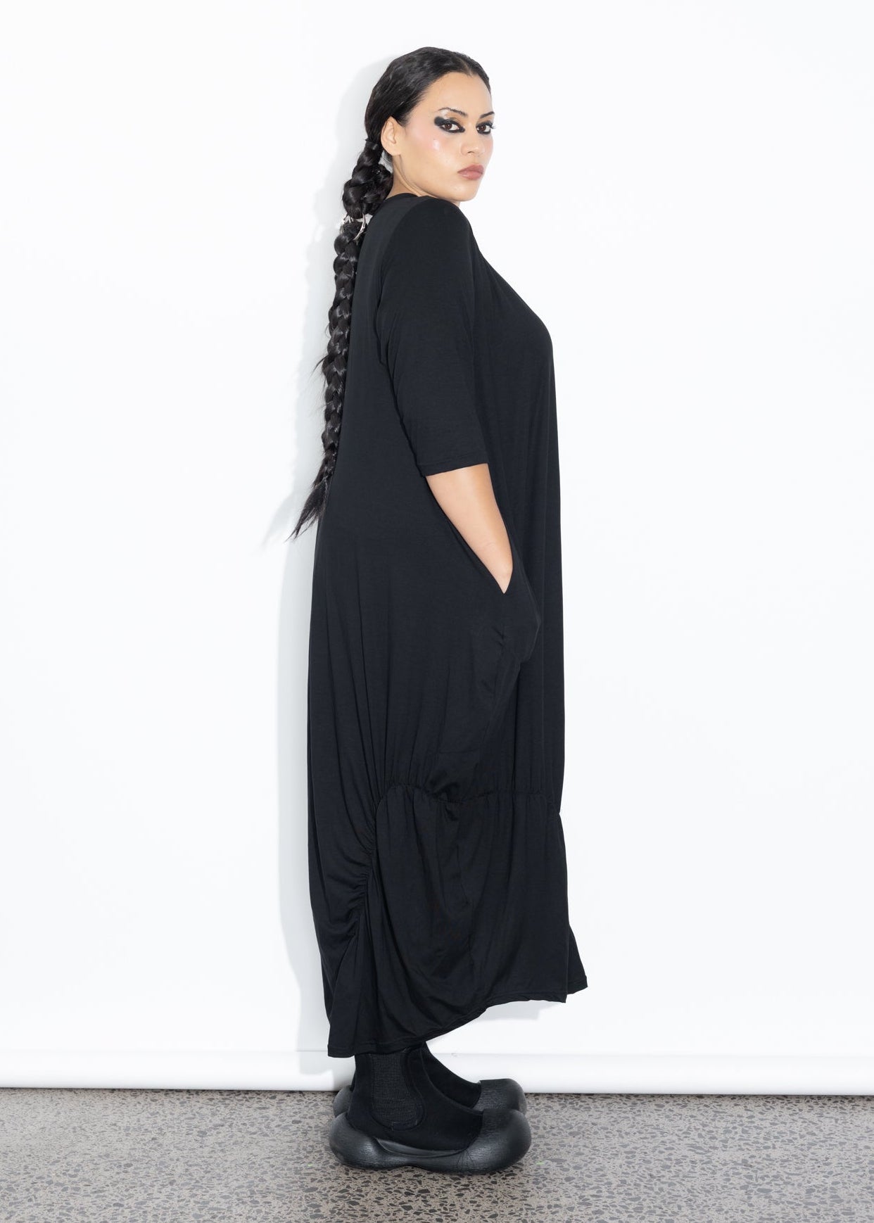 Marley Dress - Black Merino
