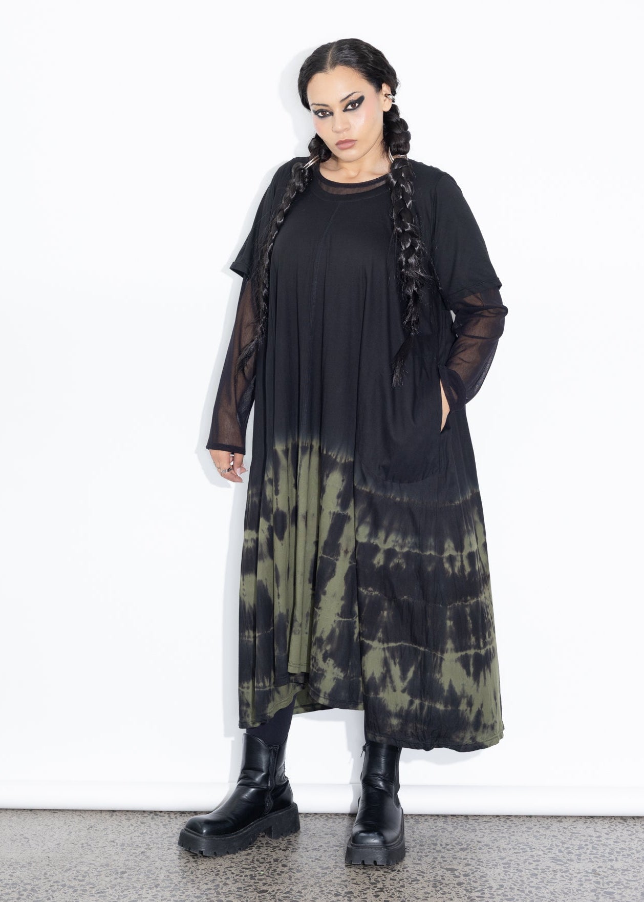 Colleen Dress - Green Tie Dye