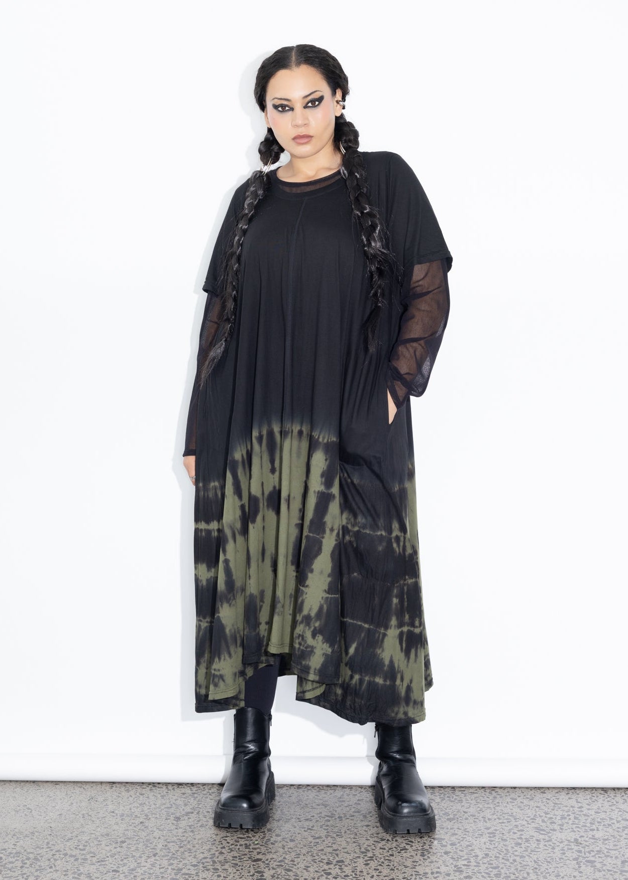 Colleen Dress - Green Tie Dye