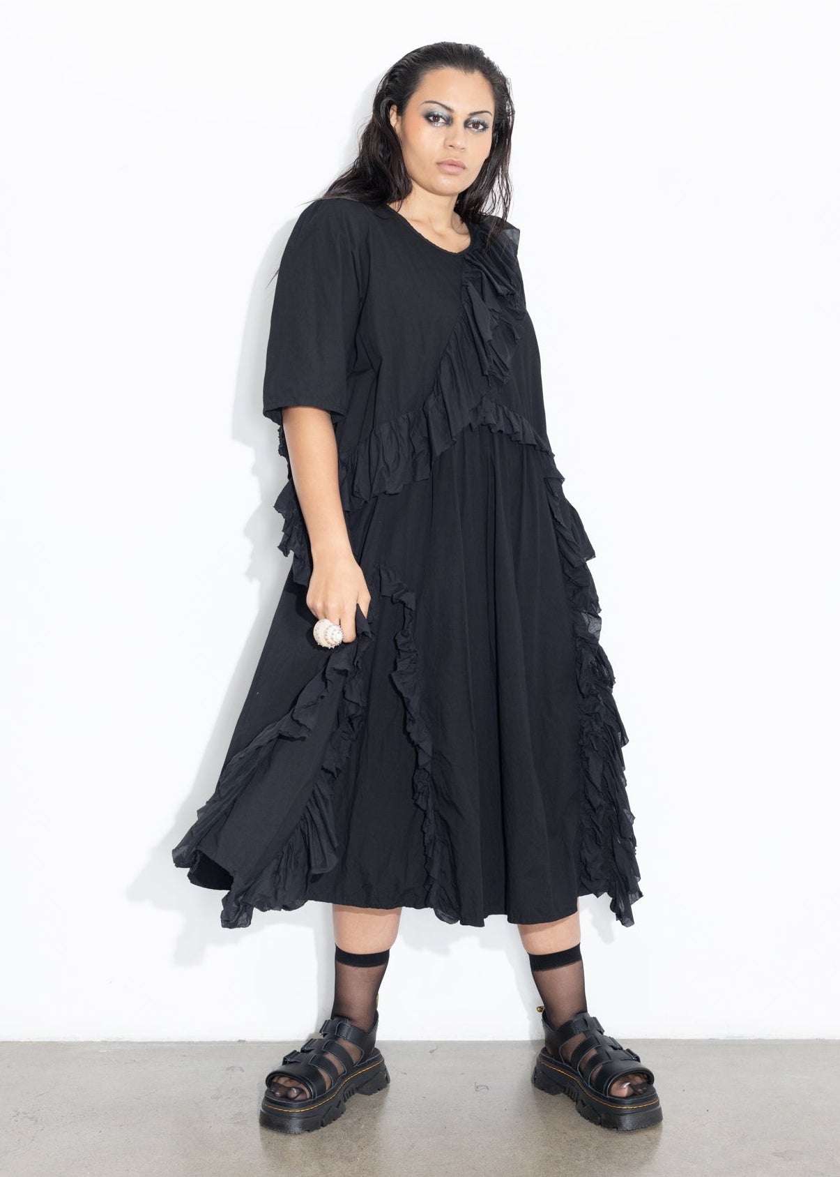 Ruffles Dress - Black