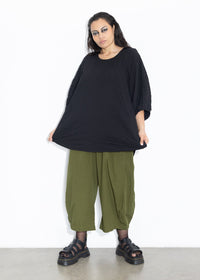 Lantern Top - Black Seersucker