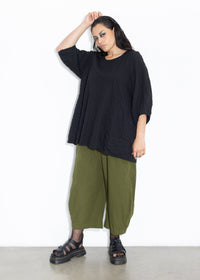 Lantern Top - Black Seersucker