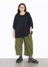 Lantern Top - Black Seersucker