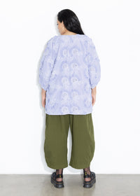 Lantern Top - Blue Stripe