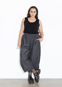 Bell Pant - Black Chambray