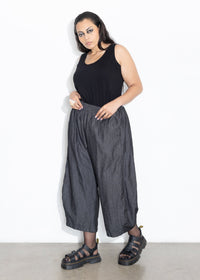 Bell Pant - Black Chambray
