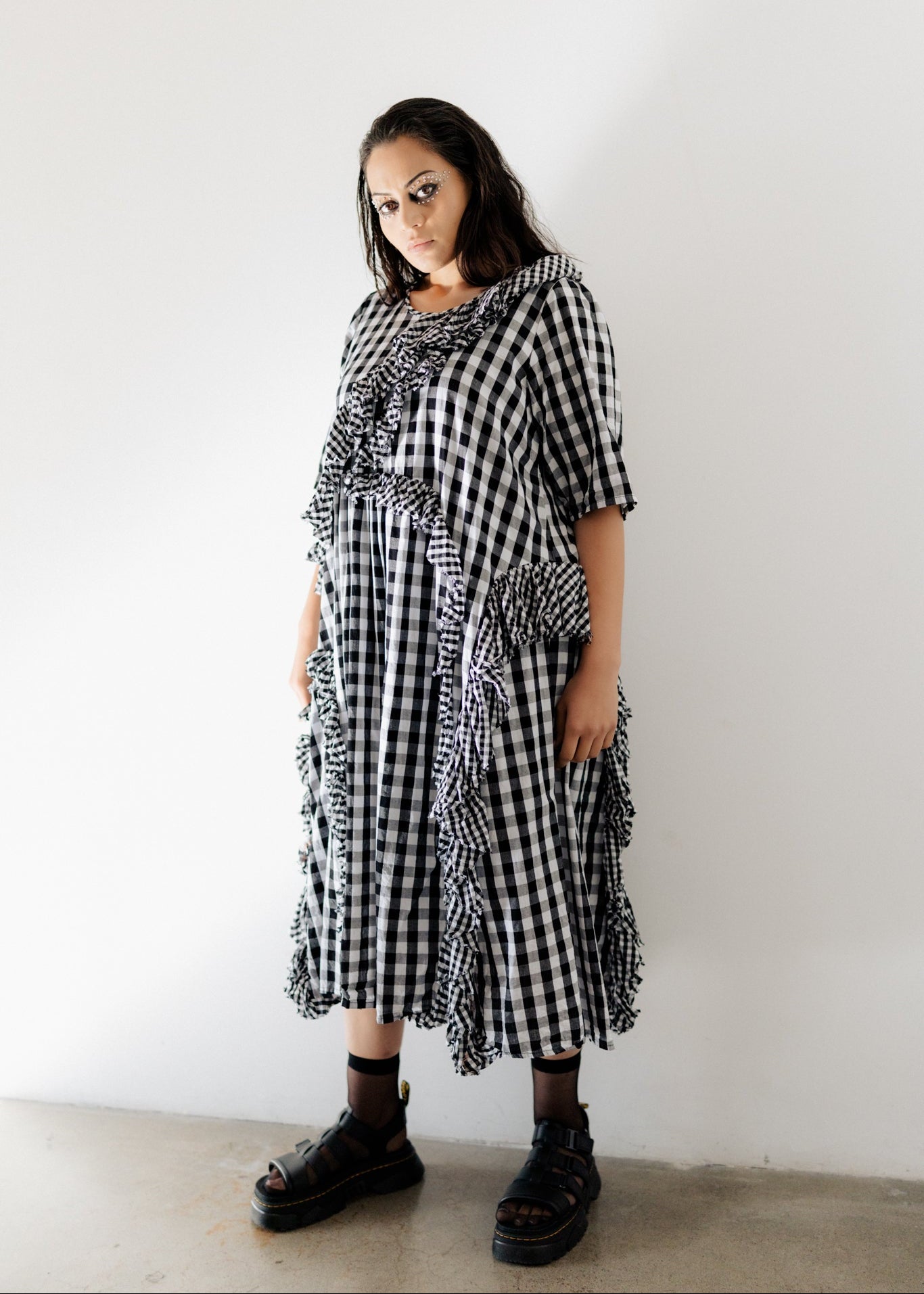 Ruffles Dress - Gingham