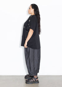 Eyelet Box Tee - Black