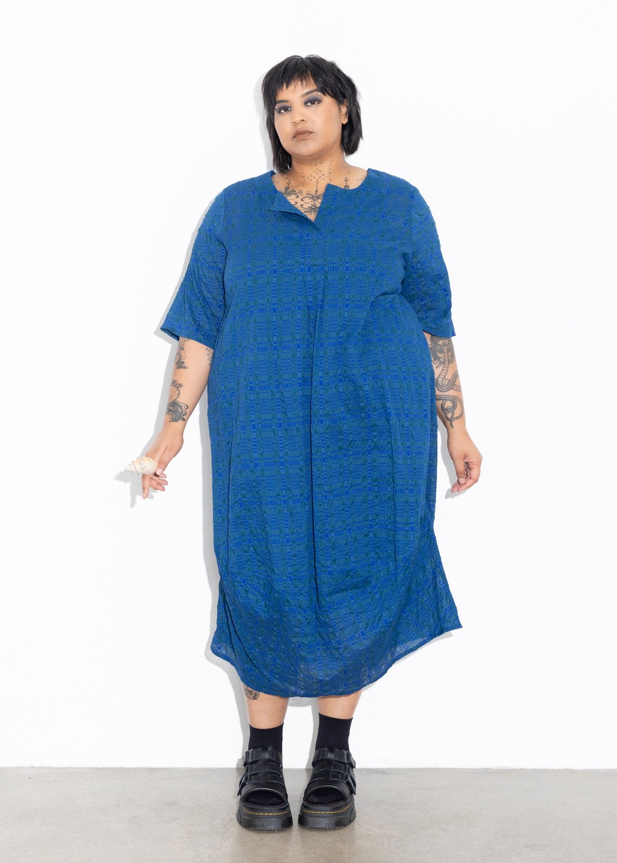 Delaney Dress - Blue Check