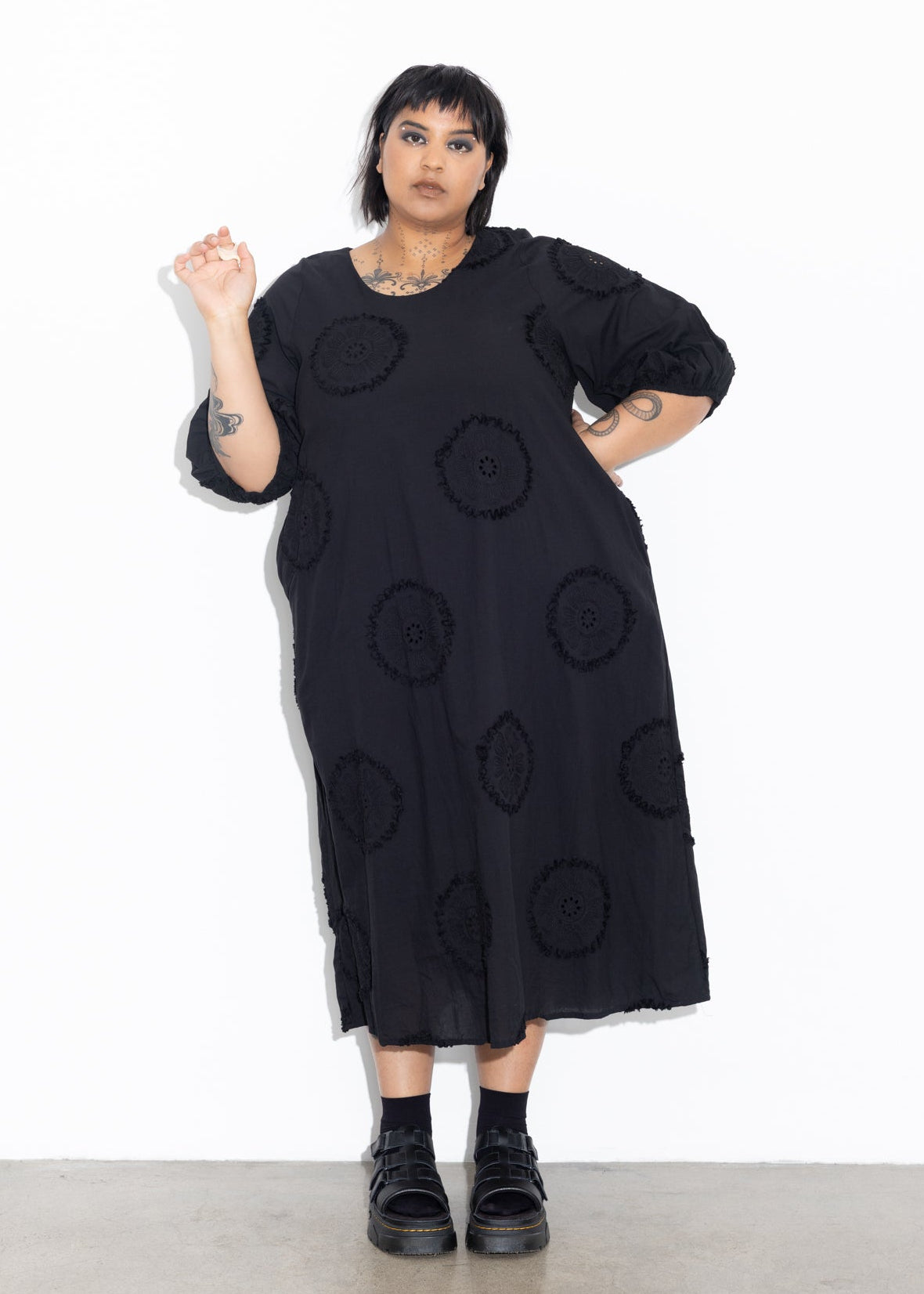 Ronnie Dress - Black Embroidery