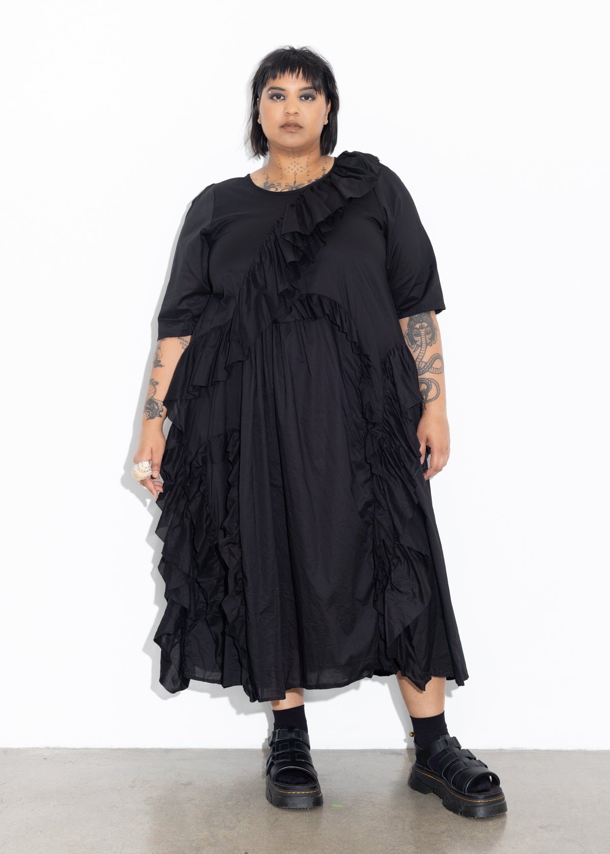 Ruffles Dress - Black