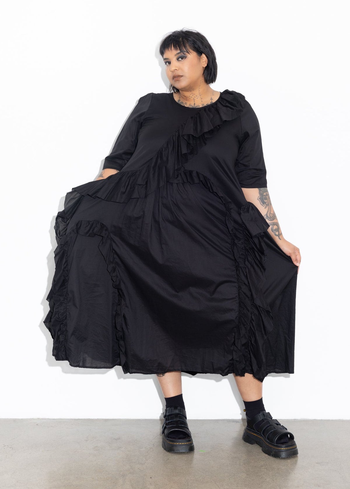 Ruffles Dress - Black