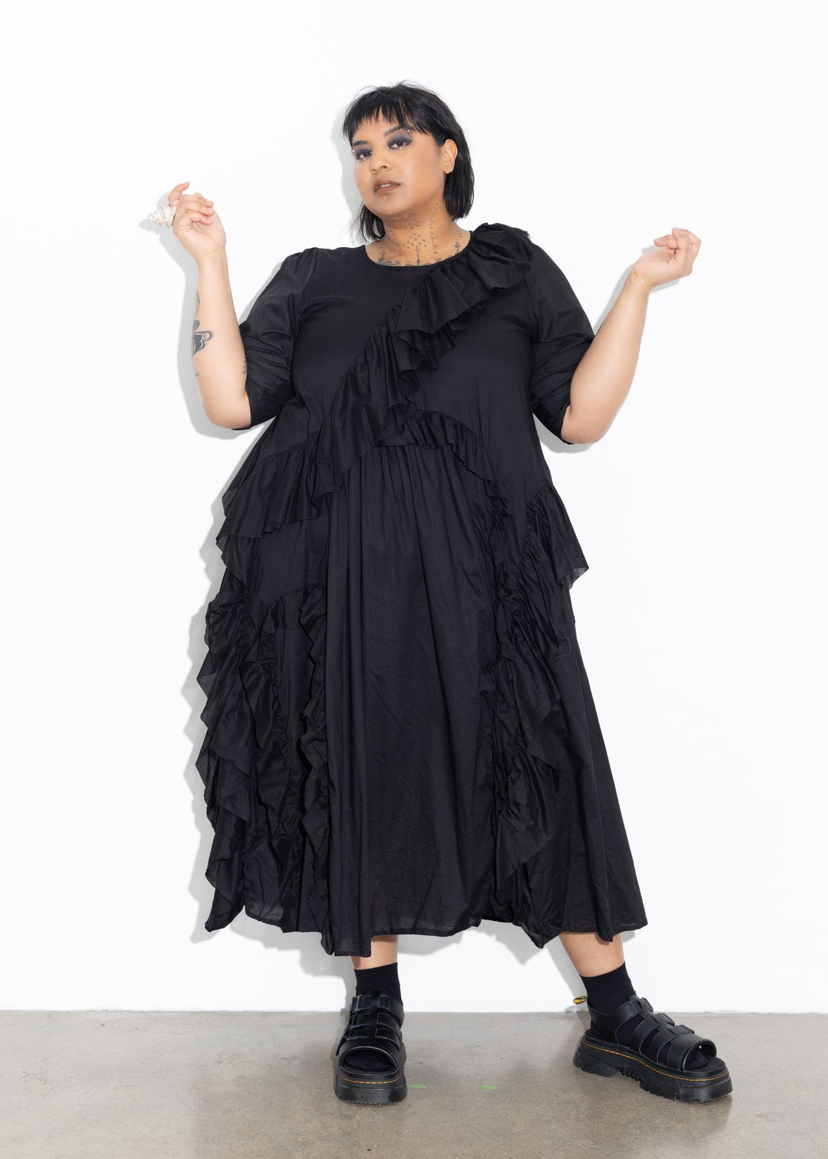 Ruffles Dress - Black