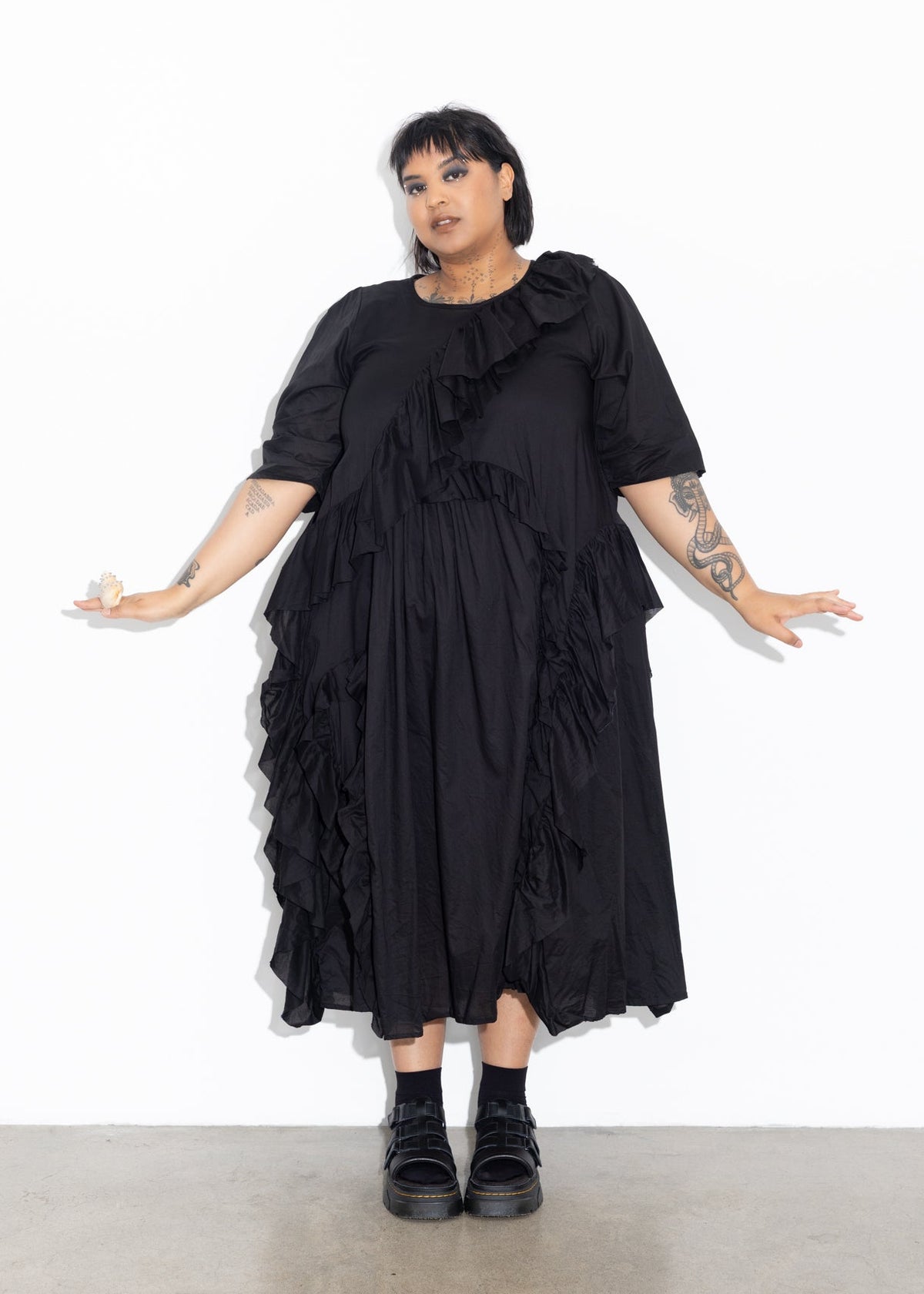 Ruffles Dress - Black