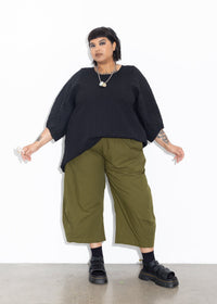 Lantern Top - Black Seersucker