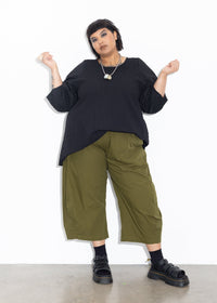 Lantern Top - Black Seersucker