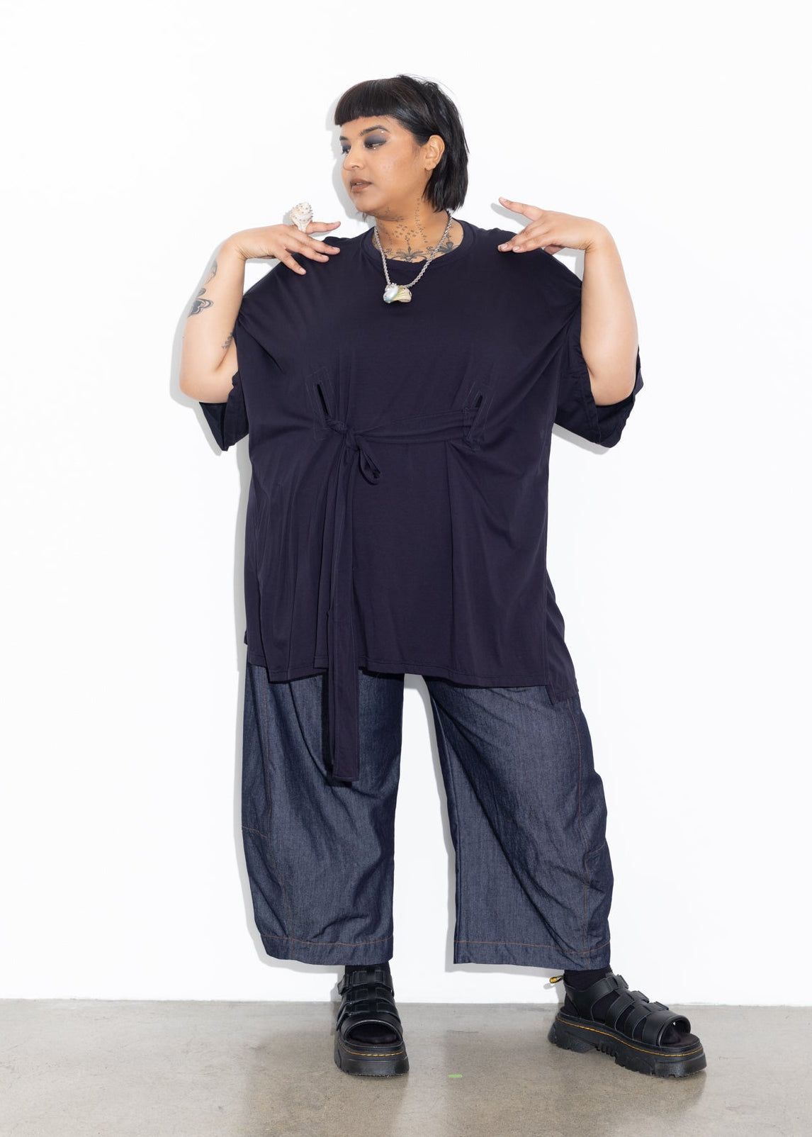 Wrap Tee - Dark Navy