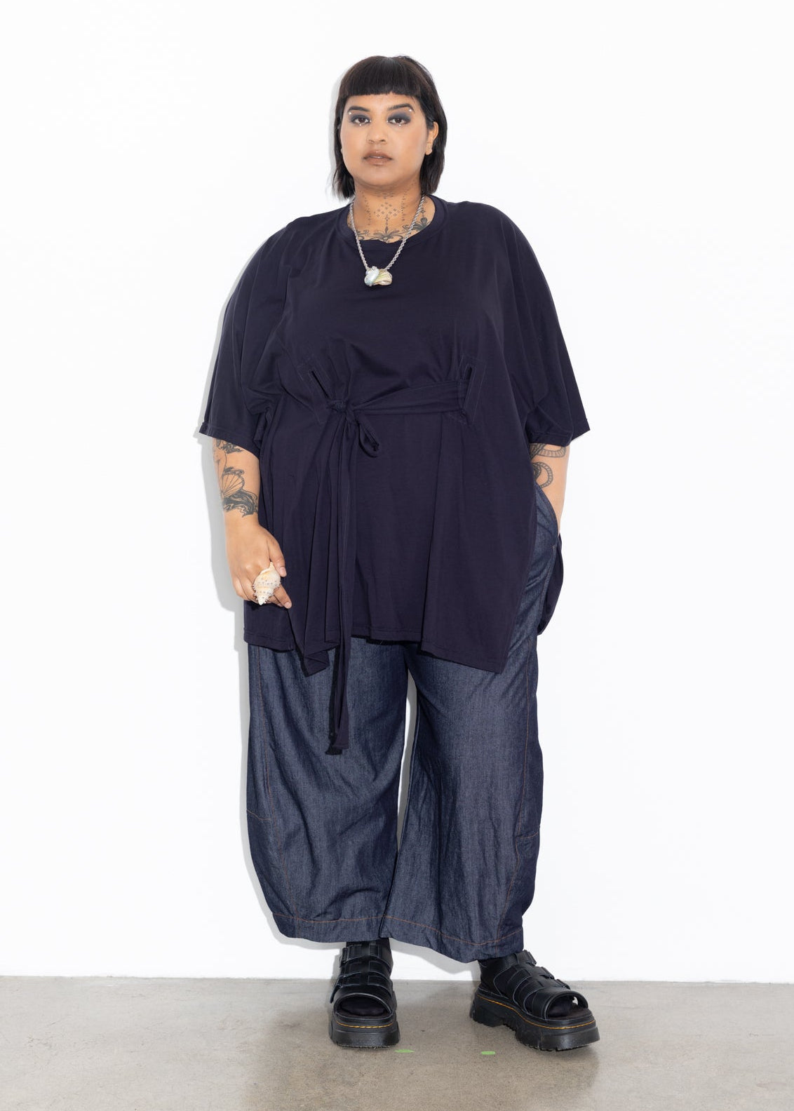 Wrap Tee - Dark Navy