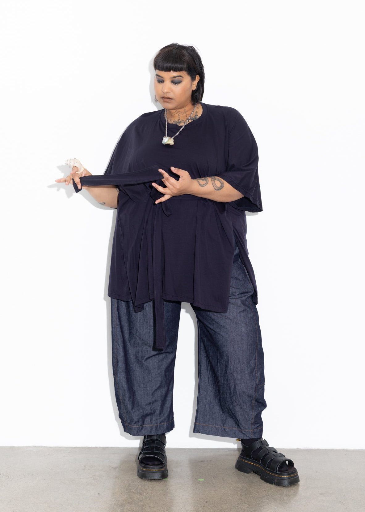 Wrap Tee - Dark Navy