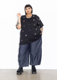 Eyelet Box Tee - Black