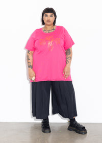 Base Tee - Pink with Red Floral