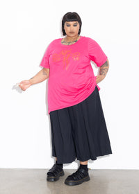 Base Tee - Pink with Red Floral